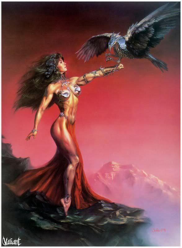 woman warrior w/bird Pictures, Images and Photos