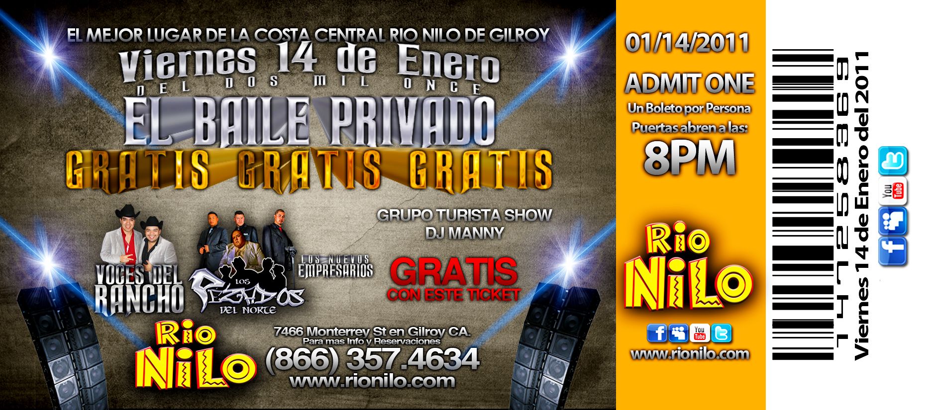 boleto baile privado