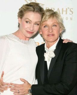 Portia de Rossi and Ellen Degeneres