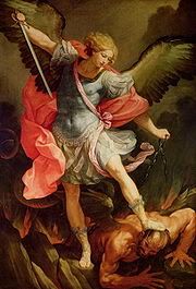 Archangel Michael tramples Satan