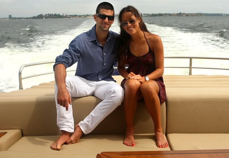 Photos: Ana Ivanovic and Novak Djokovic on a yacht on the Swan River in Perth