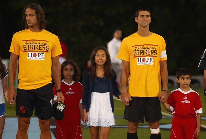 Photos Tennis Players at Hope Soccer Match for Japan against Fort Lauderdale Strikers