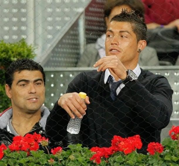 Photos: Christiano Ronaldo watching Nadal vs Isner in Madrid