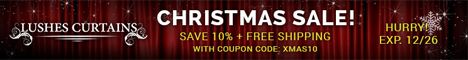 Xmas Promo! Get 10% Off + Free Shipping! With Coupon Code: XMAS10 by Lushes Curtains LlC