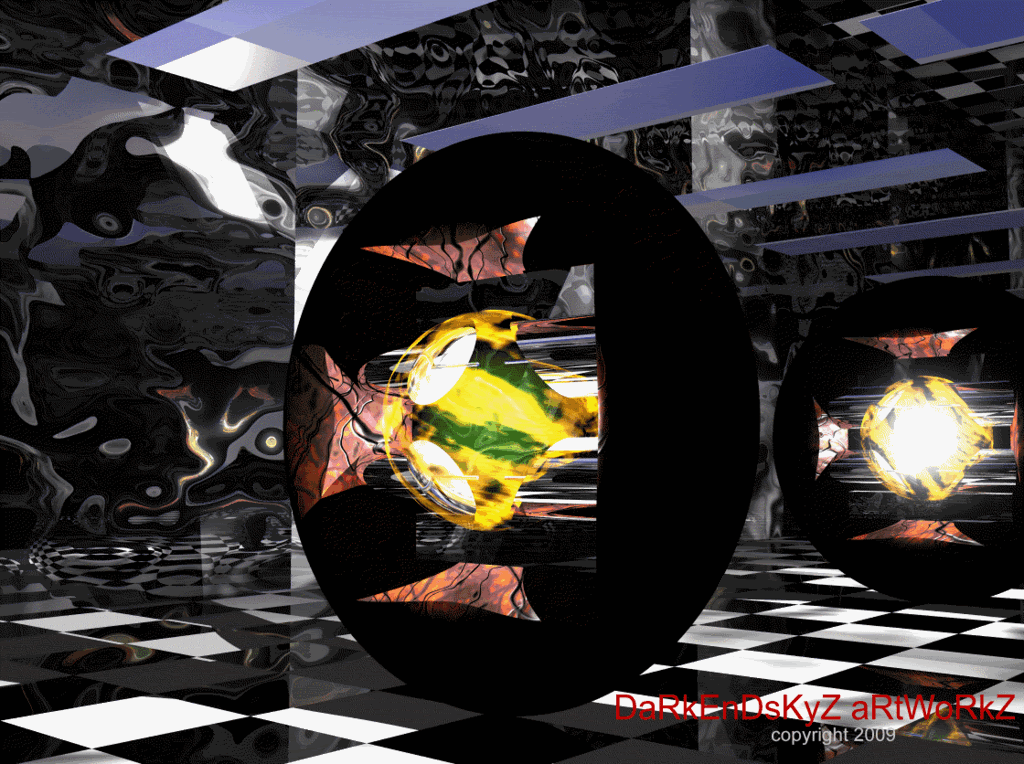 Dark Mirrored Plasma Room (CGI- Oil Study)