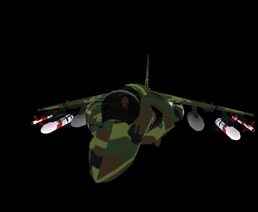 (RB71) Airplane - Military Harrier Jet - Camoflage!