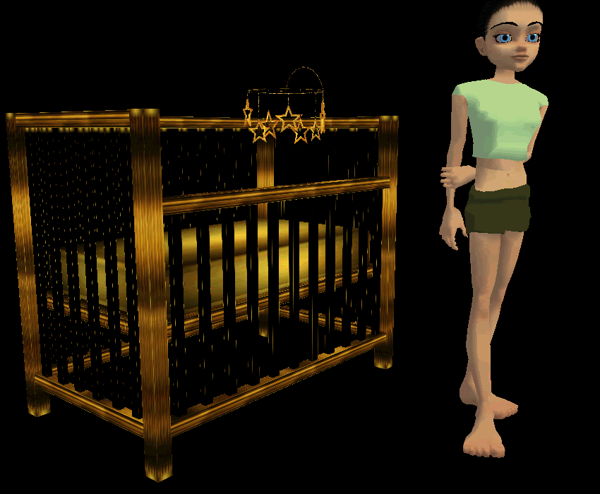 (RB71) Animated Baby Crib!