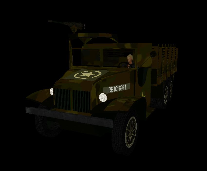 (RB71) Army 6x6 Heavy Cargo/Transport Vehicle - w/Keyword for gun!