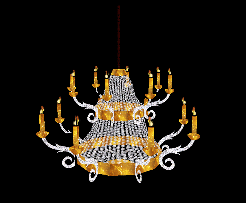 (RB71) Gold n' Crystal Animated Chandelier!