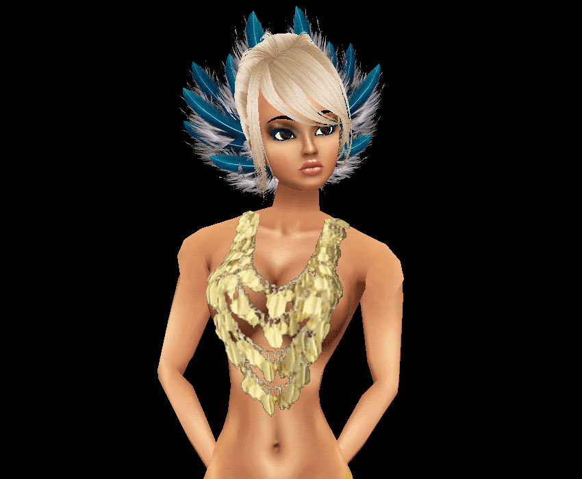(RB71) Showgirl Feather Headdress #3 - Blue n' White!