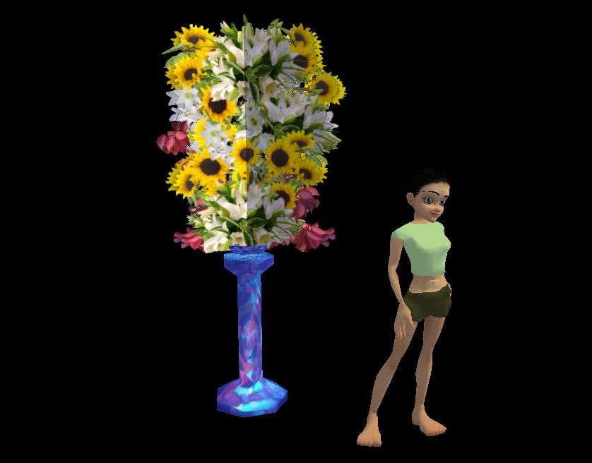 (RB71) Sunflowers n' Lillies on a Pedestal!