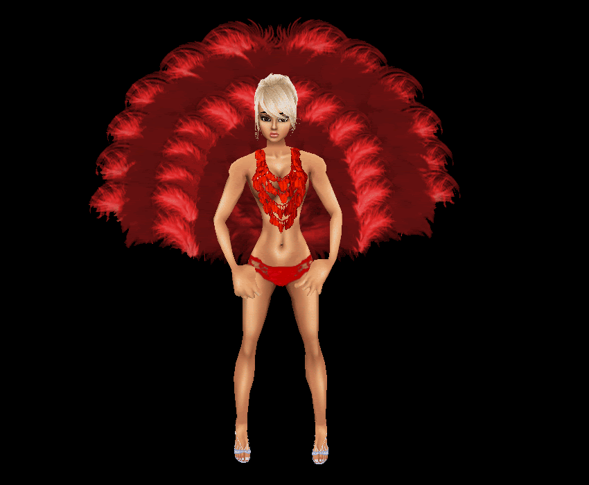 (RB71) Showgirl Tailfan 3 - Red!