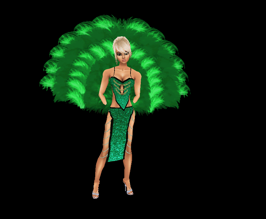 (RB71) Showgirl Tailfan 6 - Green!