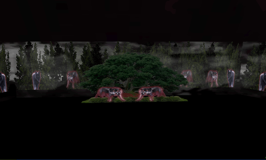 (RB71) Guardian Wolves Room Enhancer - Animated Fog Forest!