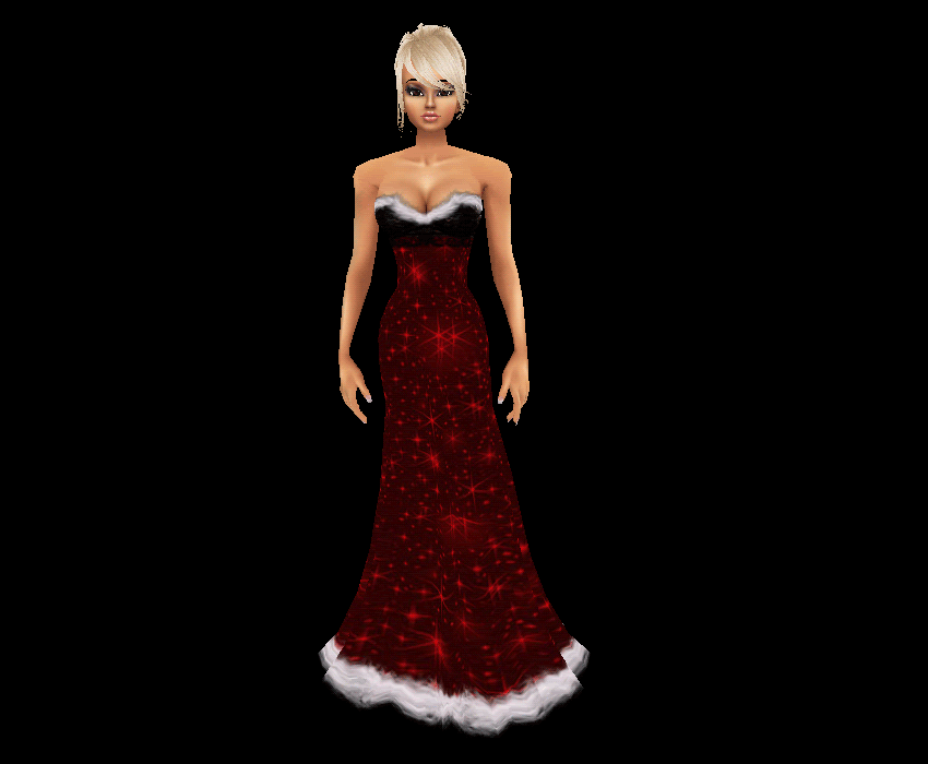 (RB71) Christmas Gown - Full Length Strapless - Red!