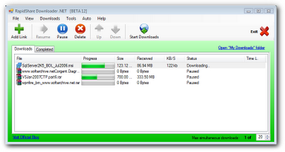 Rapidshare Downloader.NET V12 Rapidshare Downloader.NET V12
