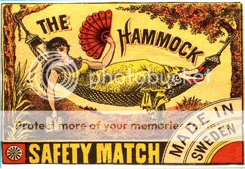 MATCHBOOK ART FRIDGE MAGNET 25 GIRL IN HAMMOCK  