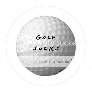 GOLF SUCKS 1 rd. fridge magnet  