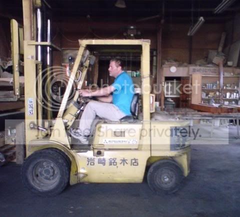 Eddie on the forklift