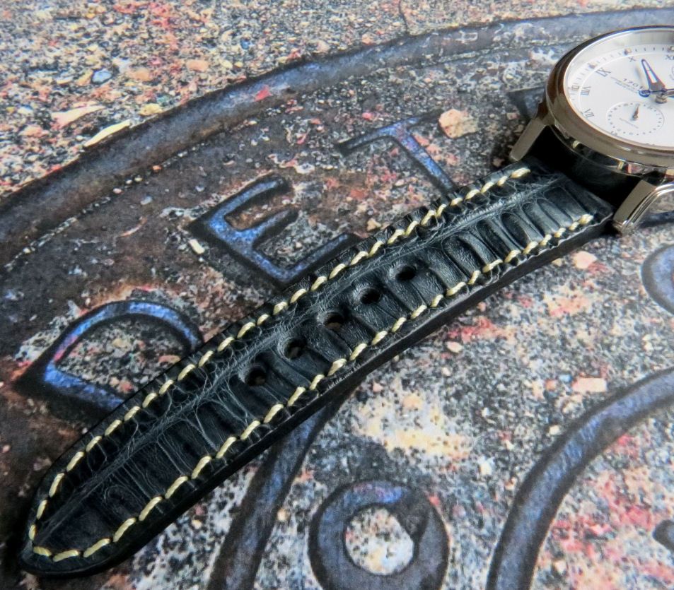 tooled leather croc straps