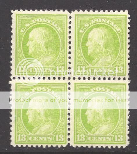 513 VF MNH OG BEAUTIFUL 13¢ FRANKLIN BLOCK OF 4 (REM #513 353 