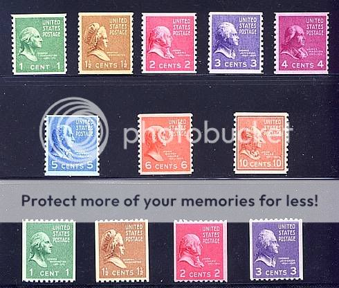 1938 PRESIDENTIAL SERIES COILS #839 51 MNH OG SET of 12 (REM #839 677 